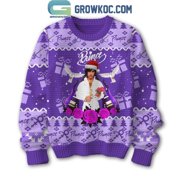 Prince Love Is In The Purple Rain 2024 Christmas Ugly Sweater