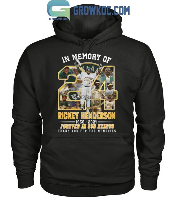 Rickey Henderson 1958 2024 Oakland Athletics Memories T Shirt