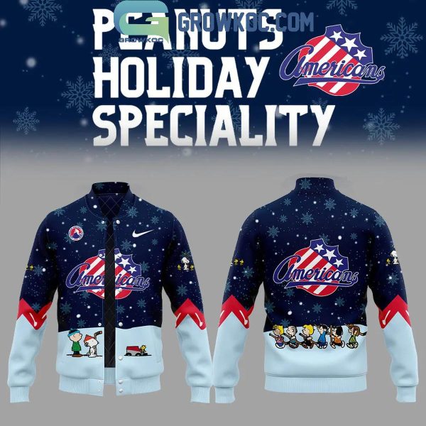 Rochester Americans Peanuts Snoopy Celebrating Christmas Night Baseball Jacket