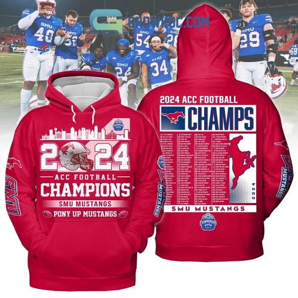 SMU Mustangs ACC Football Champions Proud 2024 Hoodie T-Shirt