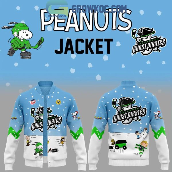 Savannah Ghost Pirates Peanuts Friends Snoopy Festive Winter Baseball Jacket