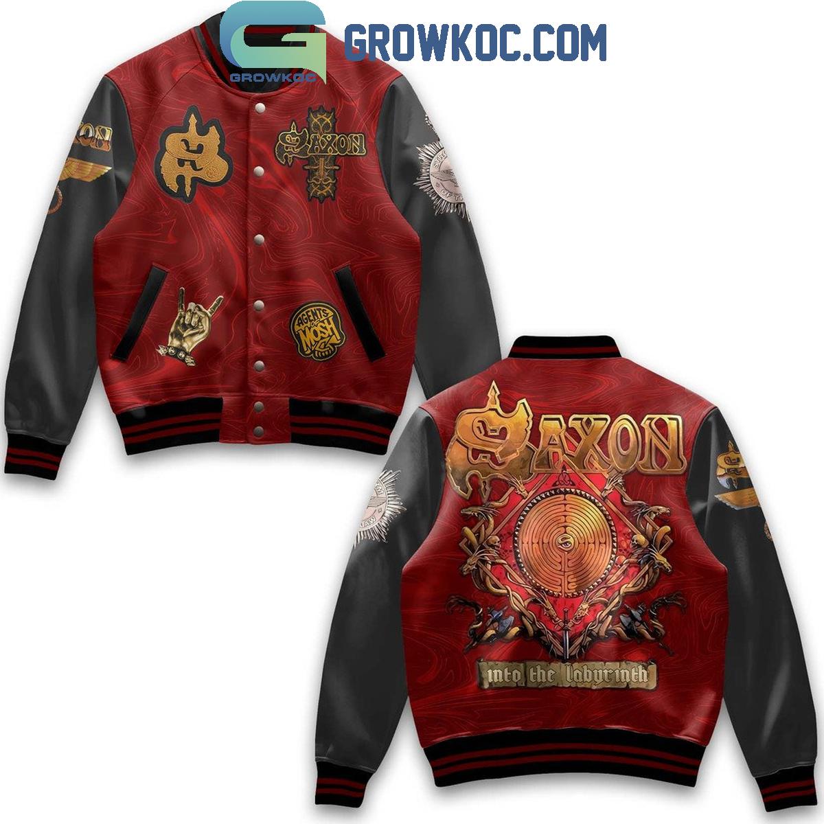 Saxon Into The Labyrinth Baseball Jacket Saxon Into The Labyrinth Baseball Jacket