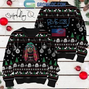 ScHoolboy Q Blue Lips Christmas Holidays Ugly Sweater