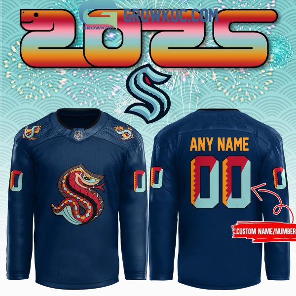 Seattle Kraken 2025 Happy Lunar New Year Personalized Hockey Jersey