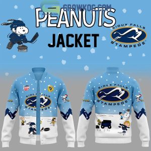 Sioux Falls Stampede Peanuts Friends Snoopy Festive Winter Baseball Jacket