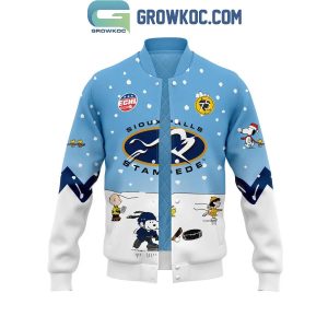 Sioux Falls Stampede Peanuts Friends Snoopy Festive Winter Baseball Jacket