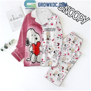 Snoopy Be My Valentine Date 2025 Polyester Pajamas Set