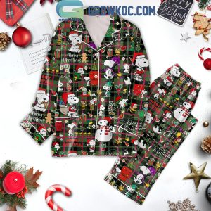 Snoopy Holidays Christmas Happy New Year Polyester Pajamas Set