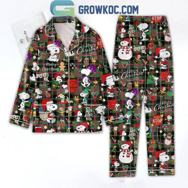 Snoopy Holidays Christmas Happy New Year Polyester Pajamas Set