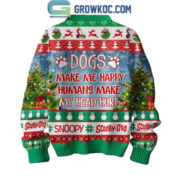 Snoopy Scooby-Doo Makes Me Happy Humans Made My Head Hurt Ugly Sweater