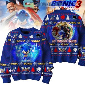 Sonic The Hedgehog No Time For Games Christmas Ugly Sweater