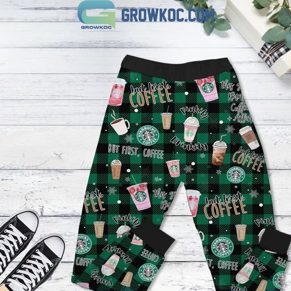 Starbucks Just A Starbucks Kinda Girl Christmas Fleece Pajamas Set