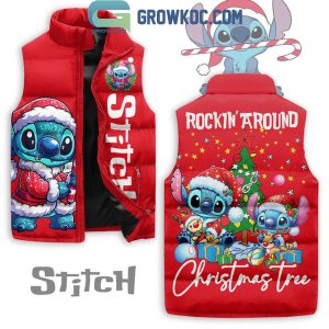 Stitch Rockin’ Around Christmas Tree 2025 Sleeveless Puffer Jacket