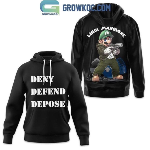 Super Mario Luigi Mangione Deny Defend Depose Hoodie T-Shirt