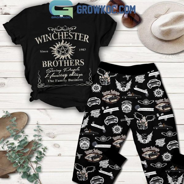 Supernatural Winchester Brothers Saving People The Family Fleece Pajamas Set