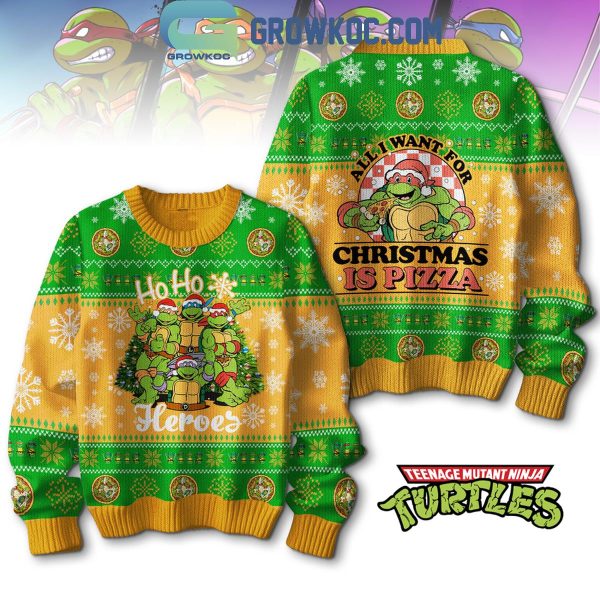 Teenage Mutant Ninja Turtles All I Want For Christmas Is Pizza Ugly Sweater