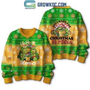 Teenage Mutant Ninja Turtles All I Want For Christmas Is Pizza Ugly Sweater