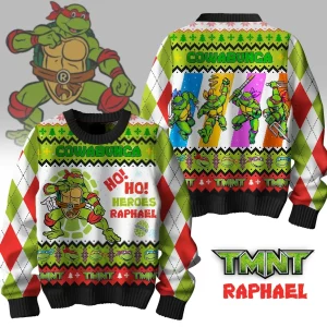 Teenage Mutant Ninja Turtles Ho Ho Heroes Raphael 2024 Christmas Ugly Sweater