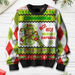 Teenage Mutant Ninja Turtles Ho Ho Heroes Raphael 2024 Christmas Ugly Sweater