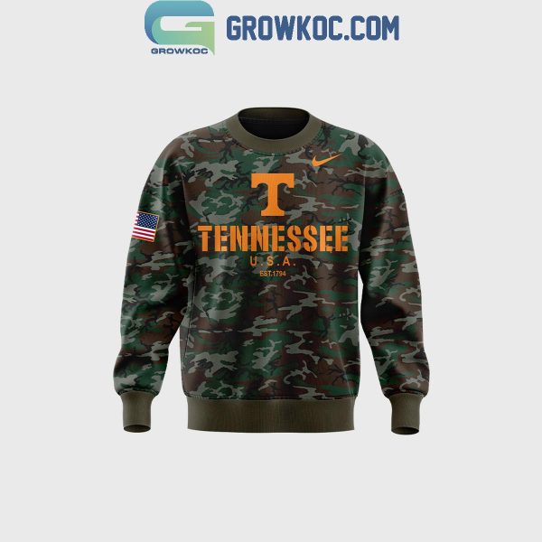 Tennessee Volunteers Football Vols Camo 2024 Salute To Service  Hoodie T-Shirt