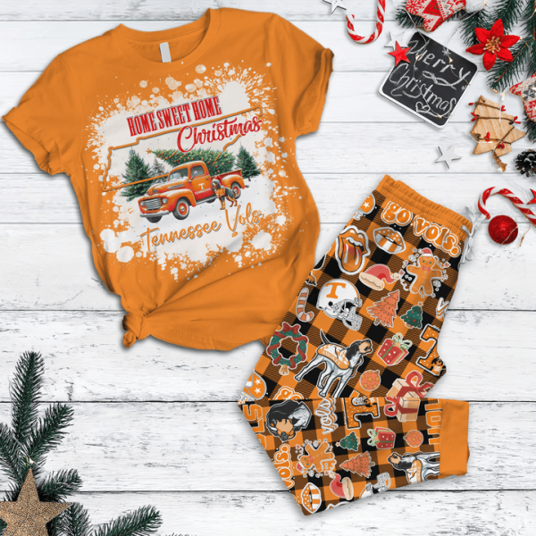 Tennessee Volunteers Sweet Home Vols Christmas 2024 Fleece Pajamas Set