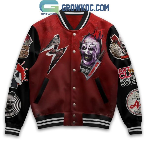 Terrifier Art The Clown Appreciation Society 2024 Baseball Jacket