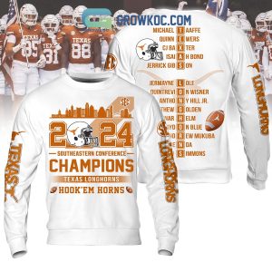 Texas Longhorns Southeastern Conference Champions 2024 Hoodie T-Shirt White Design