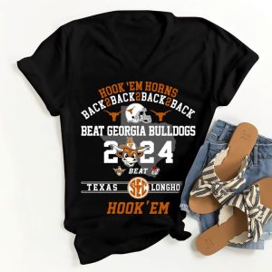 Texas Longhorns Beat Georgia Bulldogs 2024 Hook Em Horn T-Shirt