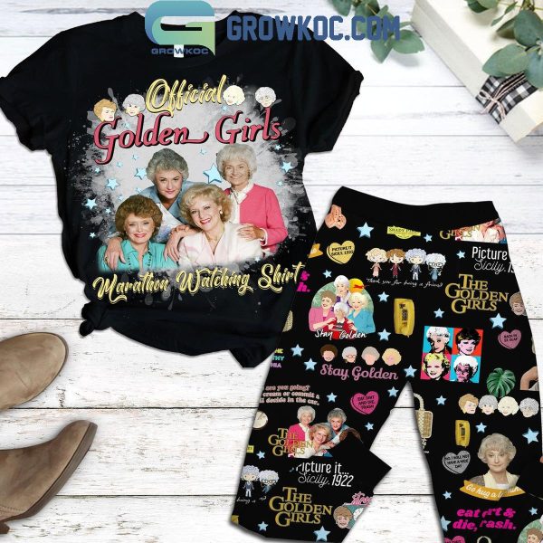 The Golden Girls Picture It Stay Golden Fleece Pajamas Set