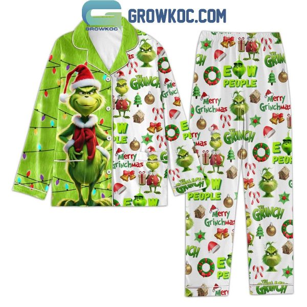 The Grinch Ew People 2024 Merry Christmas Polyester Pajamas Set