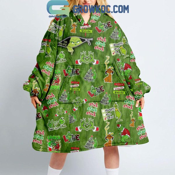 The Grinch Is This Jolly Enough Fan Oodie Hoodie Blanket