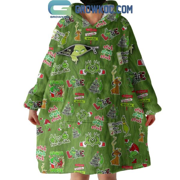 The Grinch Is This Jolly Enough Fan Oodie Hoodie Blanket