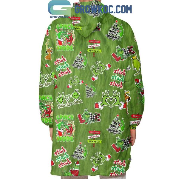 The Grinch Is This Jolly Enough Fan Oodie Hoodie Blanket