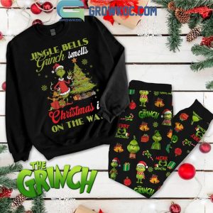 The Grinch Jingle Bells Grinch Smell Christmas 2024 Is On The Way Fleece Pajamas Set