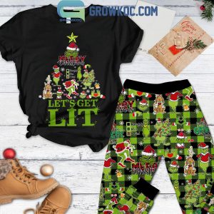 The Grinch Merry Christmas 2024 Let’s Get Lit Fleece Pajamas Set