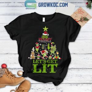 The Grinch Merry Christmas 2024 Let’s Get Lit Fleece Pajamas Set