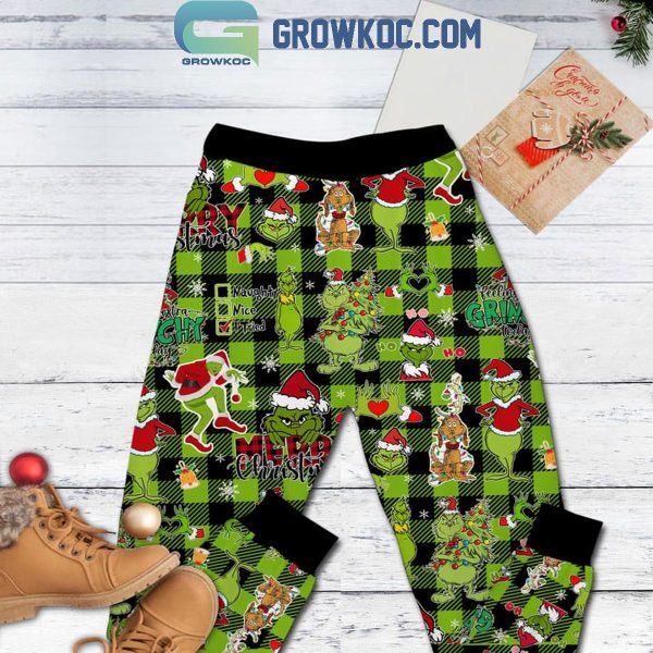 The Grinch Merry Christmas 2024 Let’s Get Lit Fleece Pajamas Set