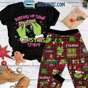 The Grinch Merry Christmas 2024 Rollin’ Up Some Xmas Spirit Fleece Pajamas Set