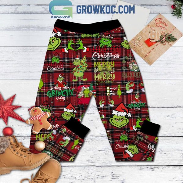 The Grinch Merry Christmas 2024 Rollin’ Up Some Xmas Spirit Fleece Pajamas Set