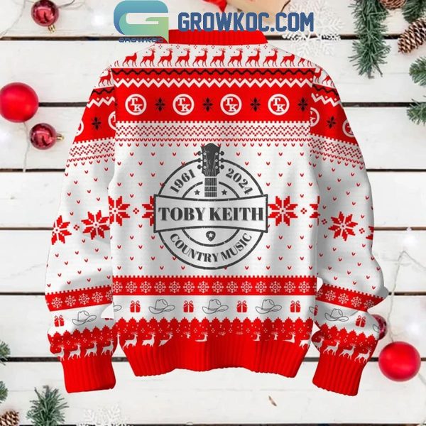 Toby Keith Cheers 1961-2024 Country Music Christmas Ugly Sweater