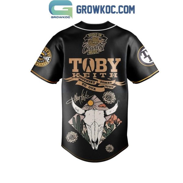 Toby Keith God First Family Second Then Country Comes To Our Town Baseball Jersey