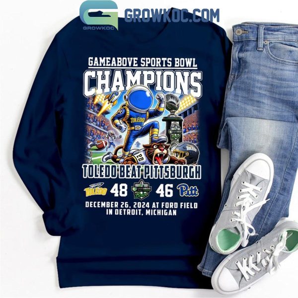 Toledo Rockets Beat Pittsburgh Gameabove Bowl Champions 2024 Celebrating T-Shirt