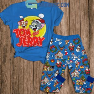 Tom And Jerry Playing Time Of Christmas 2024 Fleece Pajamas Set