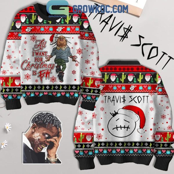 Travis Scott All I Want For 2024 Christmas Ugly Sweater