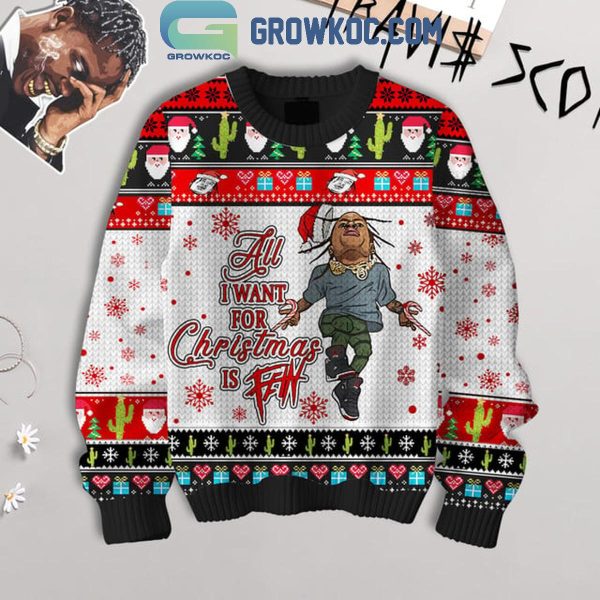 Travis Scott All I Want For 2024 Christmas Ugly Sweater