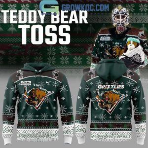 Utah Grizzlies Merry Christmas 2024 Teddy Bear Toss Hoodie Long Pants