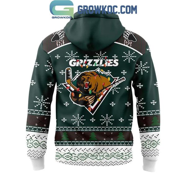 Utah Grizzlies Merry Christmas 2024 Teddy Bear Toss Hoodie Long Pants