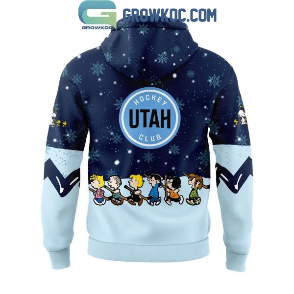 Utah Hockey Club Cheer Christmas Night With Peanuts And Snoopy Hoodie Long Pants