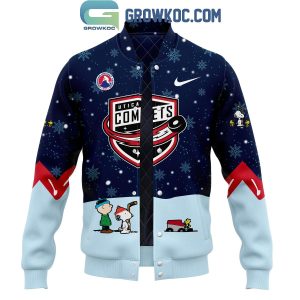 Utica Comets Peanuts Snoopy Celebrating Christmas Night Baseball Jacket