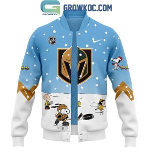 Vegas Golden Knights Snoopy Celebrating Peanuts Winter Break 2024 Baseball Jacket